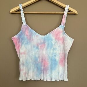 {BCBGeneration} Ribbed Tie Dye Cropped Tank Top - Womens Large